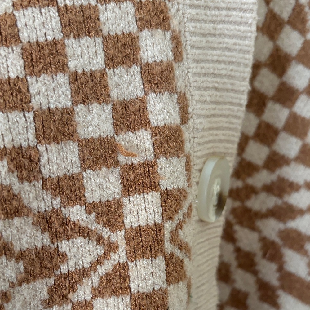 Debut Brown and Cream Patterned Cardigan - Picture 4 of 4